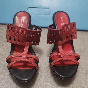 Jambu Red and Black Sandals